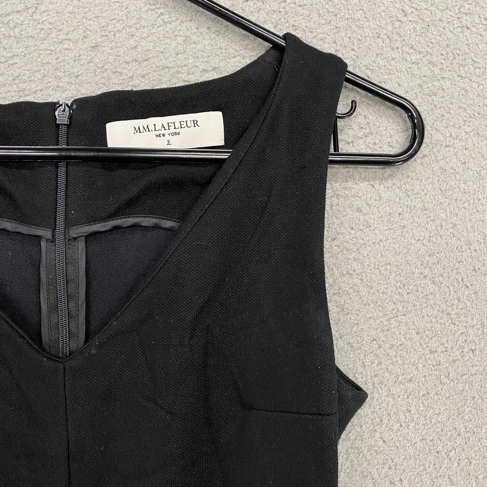 MM Lafleur 连衣裙女式 2 黑色工作办公室紧身 V 领弹力 — 第 4/4 张图片