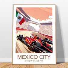 Mexico City F1 Poster – Ferrari Charles Leclerc Racing Wall Art – Mexican GP