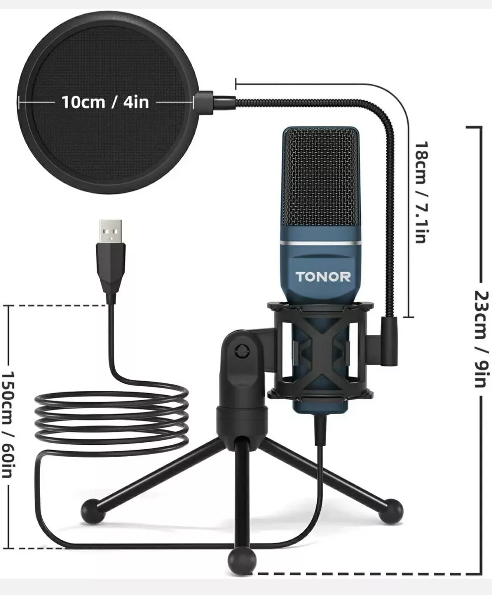  USB Microphone Condenser Computer PC Gaming Mic