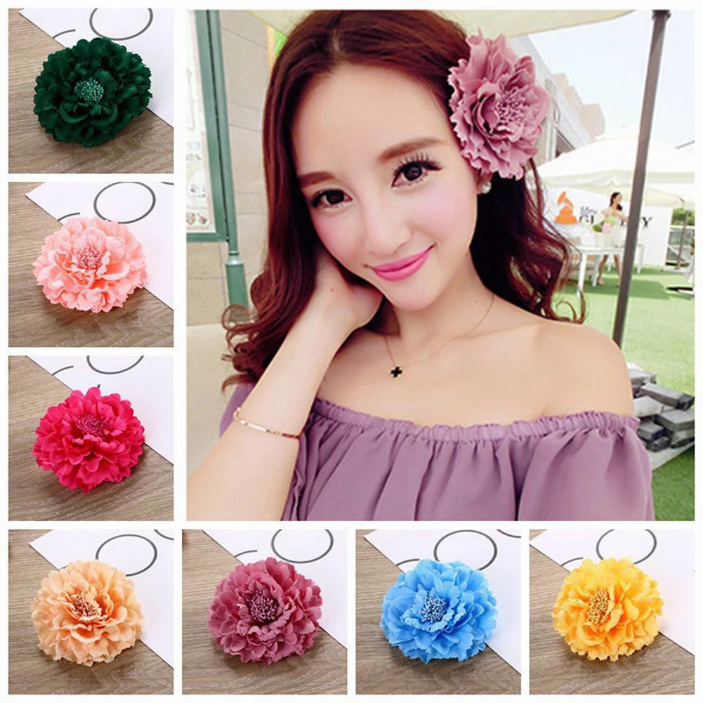 Fashion Chinese Style Peony Flower Hair Bobby Pin Big Flower Hair Clip Headwear