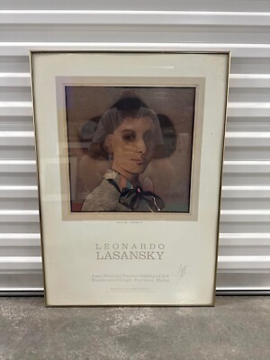 Leonardo Lasansky Signed & Framed Exhibition Poster C.1982 (22''x1''x31'')