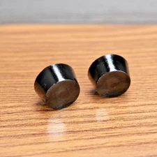 Vintage Tube Radio Knobs Small Black Plastic 2pc 1940s-50s 1/4" Splined Shaft