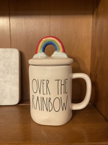 Rae Dunn Mug "Over the Rainbow" with Rainbow Lid - Picture 1 of 4