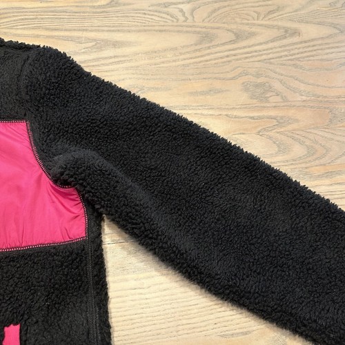 Polo Ralph Lauren Black & Pink Sherpa Chunky Fleece Jacket Women's S Full Zip - Picture 8 of 19