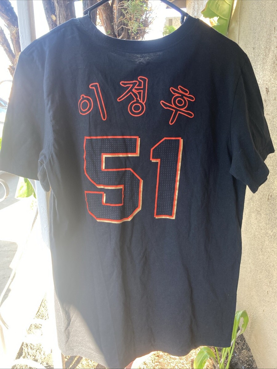 【プロコレ】Giants ☆木佐貫投手☆21☆XOサイズ☆未使用☆タグ付き☆ San Francisco Giants Jung Hoo Lee Nike Black Korean Fuse Name