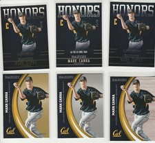 MARK CANHA 2015 CAL RAINBOW LOT (6) HONORS GOLD PARALLEL SERIAL #'D 1/25 1ST!