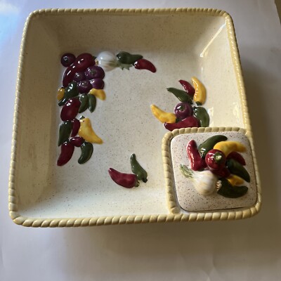 Elements Large Chips Dip Chili Pepper Party Appetizer Dish, New