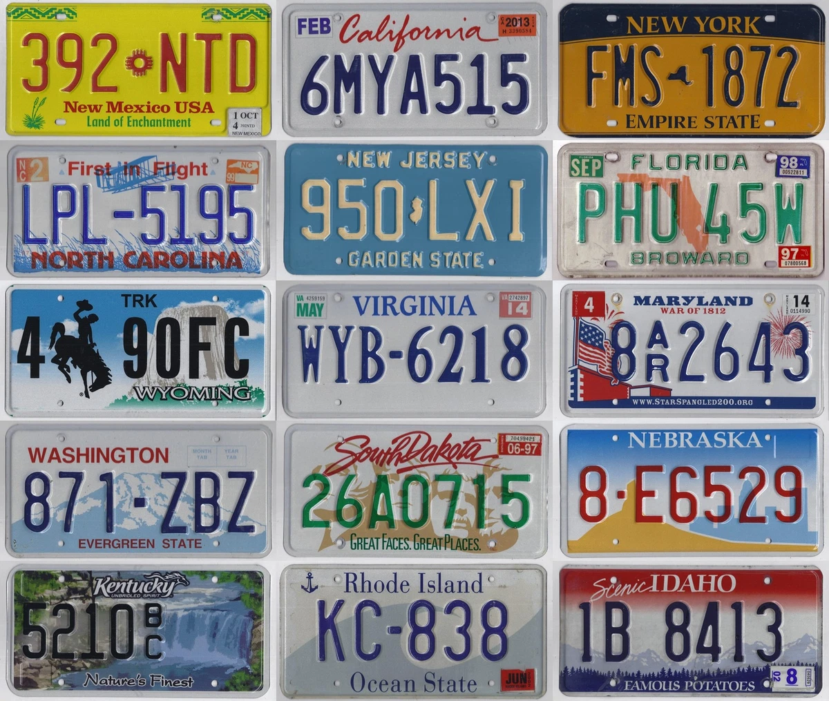 Various States, Various Prices, £14.99 or less AMERICAN CANADIAN LICENSE  PLATE