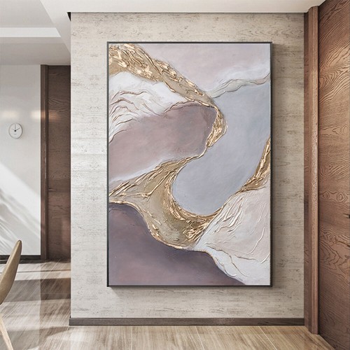 Thick Texture Abstract Painting On Canvas Handmade Wall Art Landform Picture - Picture 2 of 5