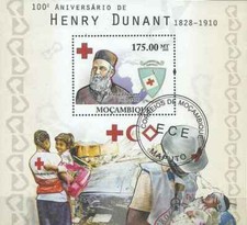 Timbre Croix Rouge Henry Dunant Mozambique BF330 o (46439AG) - cote : 16 €