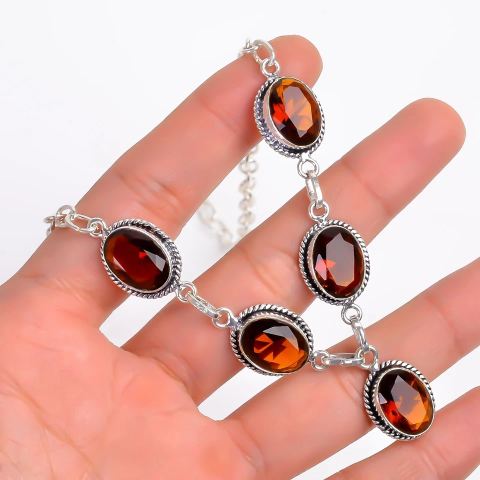 Vintage Beer Quartz Handmade Oval Shape Gemstone Jewelry Necklace Size- 18"  - Image 3 of 3