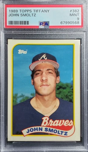 1989 TOPPS TIFFANY #382 JOHN SMOLTZ RC BRAVES HOF PSA MINT 9!