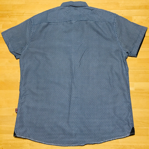 English Laundry Button Up Short Sleeve Shirt Men's XL Blue Floral Casual - Picture 2 of 7