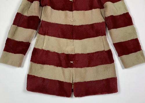 P&t furs cappotto pelliccia donna usato a righe fashion usato moda bicolor T8809 - Foto 13 di 14