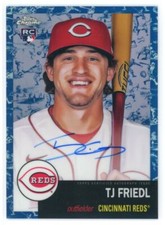 2022 Topps Chrome Platinum Toile Cream/Blue TJ Friedl RC Auto /99 Reds
