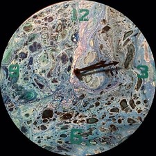 Handmade Vinyl Record Acrylic Pour Paint Clock