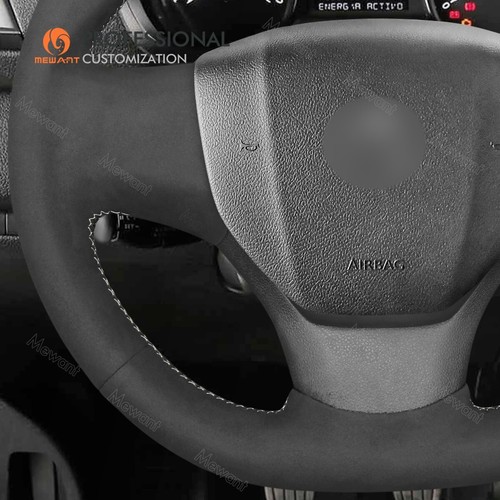 Hand sewn Custom DIY Suede Steering Wheel Cover for Peugeot Expert Citroen Jumpy - Picture 5 of 10