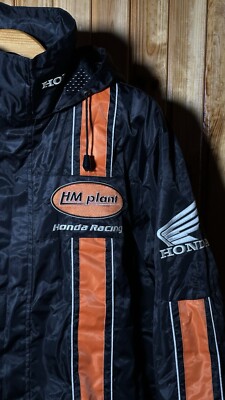 Honda Racing Jacket Hooded HM Plant Hitachi NGK Black Size S Mens