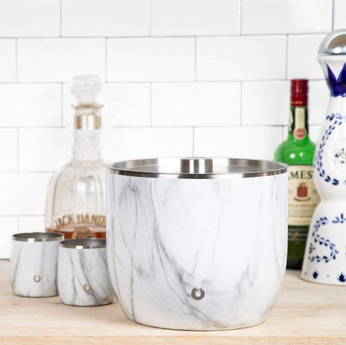 SNOWFOX Extra Large Ice Bucket with Lid and Ice Scoop, Steel - Picture 4 of 5