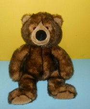 14" Aurora Minky Brown Teddy Bear Bean Plush Stuffed Animal Faux Mink Animal Toy