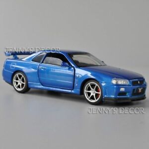 1 32 Diecast Model Nissan Skyline Gt R Bnr34 Gtr R34 Pull Back Toy Car With S L Ebay