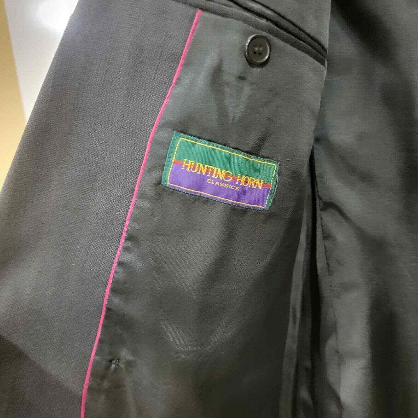 Hunting Horn Black Pinstripe Suit Jacket Blazer Size … Gem
