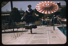 Pretty Woman Model Phoenix Arizona 35mm Slide 1950s Red Border Kodachrome