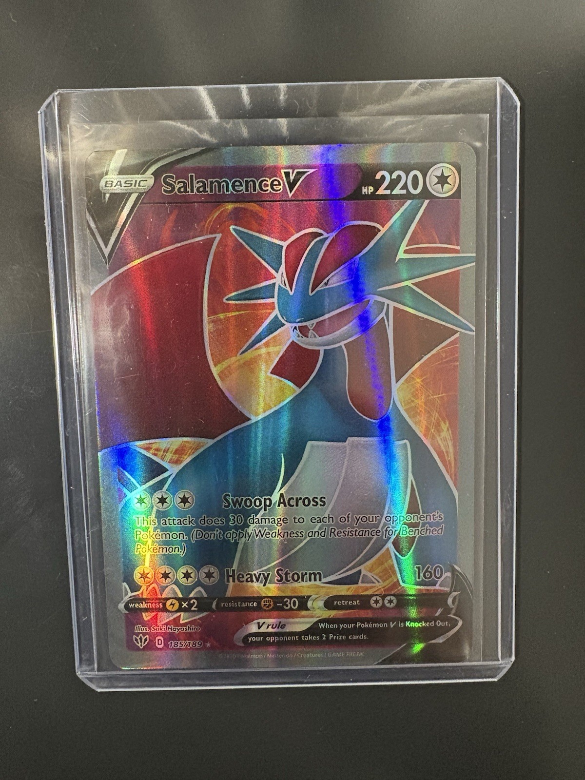 Pokémon TCG Salamence v Darkness Ablaze Holo Card 185/189 Full Art Ultra Rare NM
