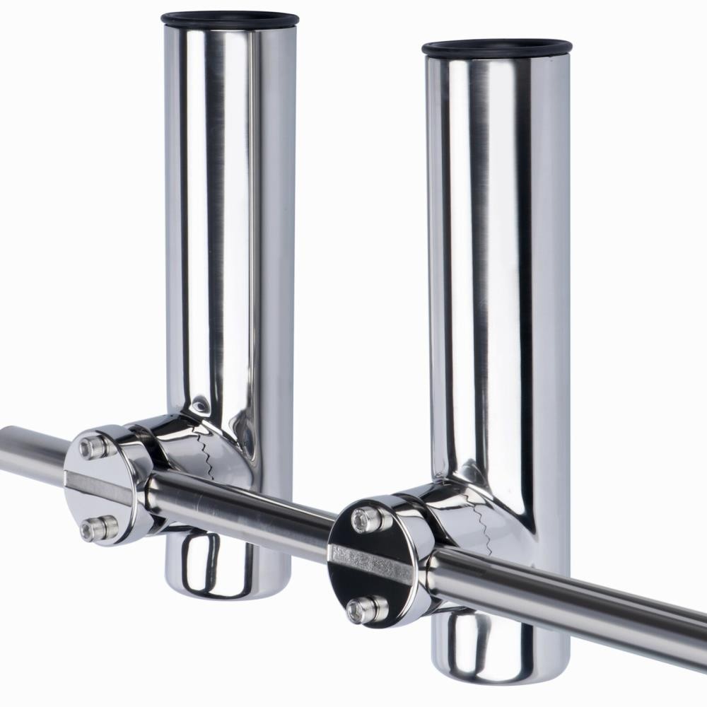 2X 316 Stainless Steel Fishing Rod Holder Clamp for 7/8-1 Inch Boat Rails