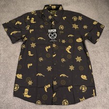 Dixxon Flannel V Twin 1876 Shirt Men Medium Black Limited Edition Western