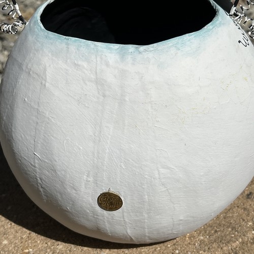 Vtg Dept 56 Glitterville Paper Mache Skeleton Halloween Candy Bucket Pail 7" - Picture 8 of 15