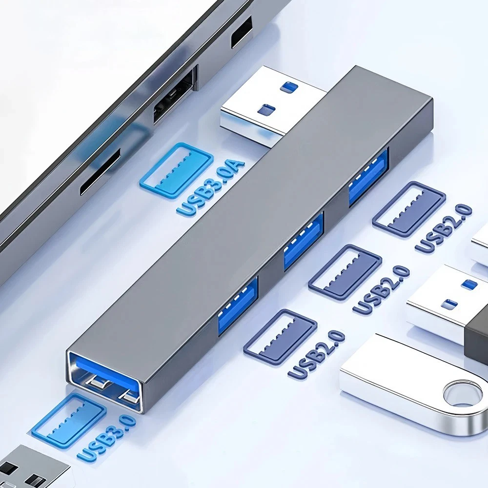 2pcs USB C to USB Hub 4 Ports, Multiport Adapter, USB 3.0 Port Type C Docking US