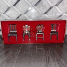 Lenox Kirk Stieff  NEW Williamsburg Chairs - Pewter Ornaments Place Card Holders