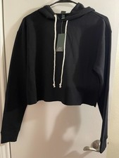 HOODIE Womens SWEATSHIRT Wild Fable Black Crop Hoodie NEW SIZE S