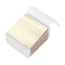 400Pcs Gold Leaf Sheets 3.5" x 3.5" Foil Sheets for Crafts Light Golden