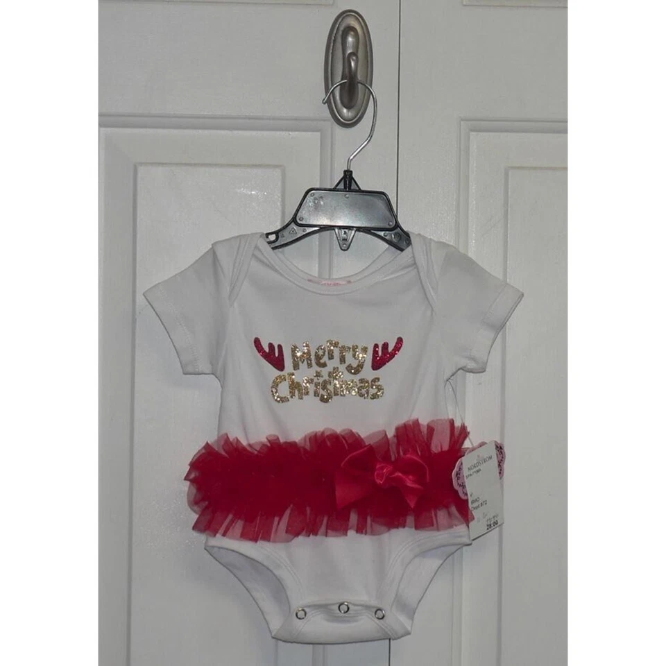 Popatu Bebé Niña Feliz Navidad Falda Tutú Body Blanco 18mth $28 Foto 2 de 4