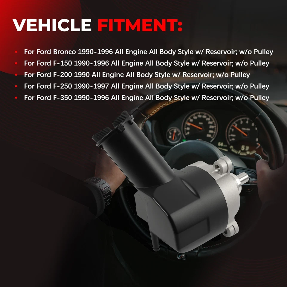 20-7272 Power Steering Pump Fit For 1990-1994 1995 1996 Ford F-150 F-350 Bronco - Image 3 of 4