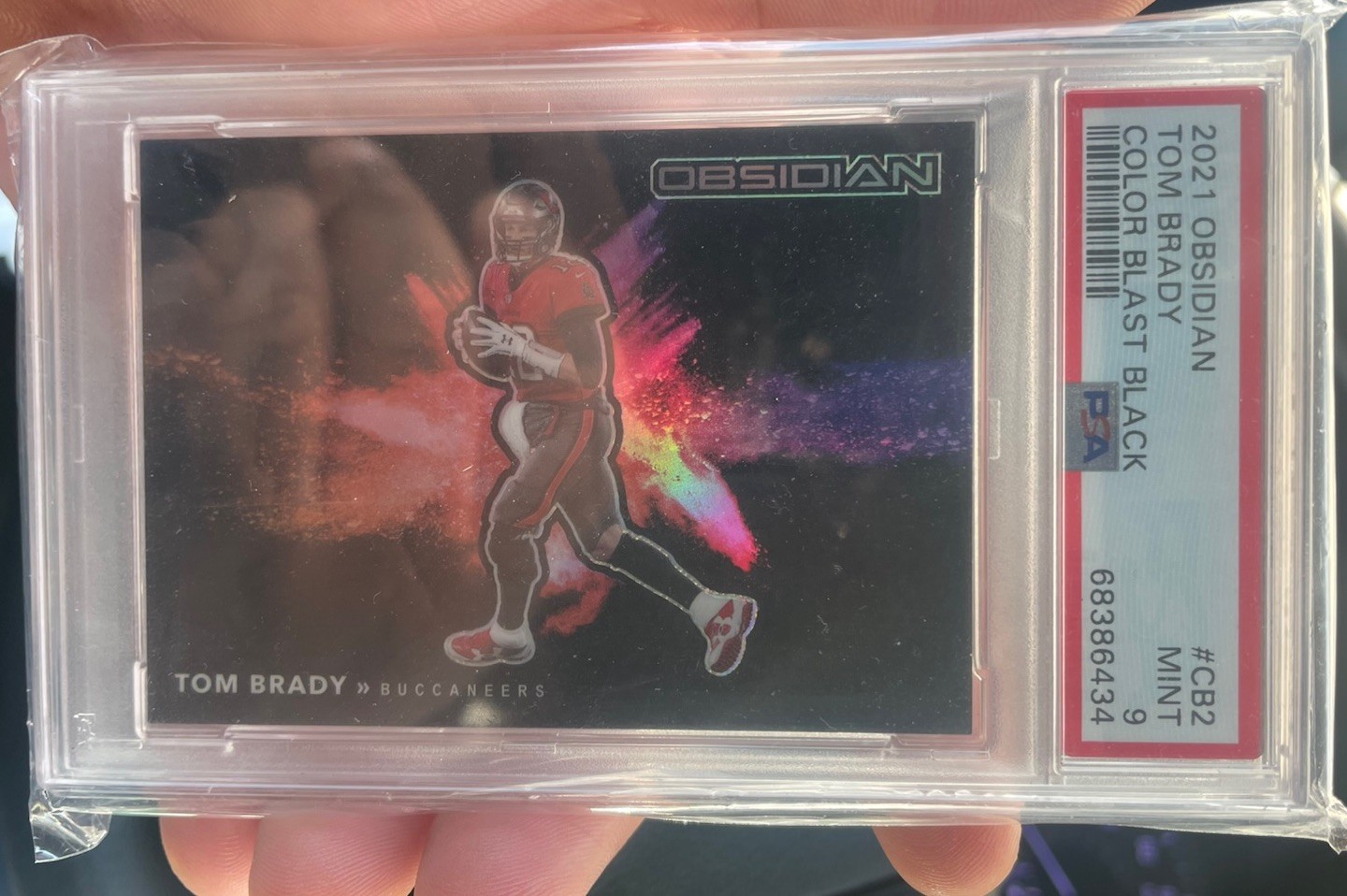 2021 Tom Brady PANINI OBSIDIAN COLOR BLAST BLACK CASE HIT #CB2