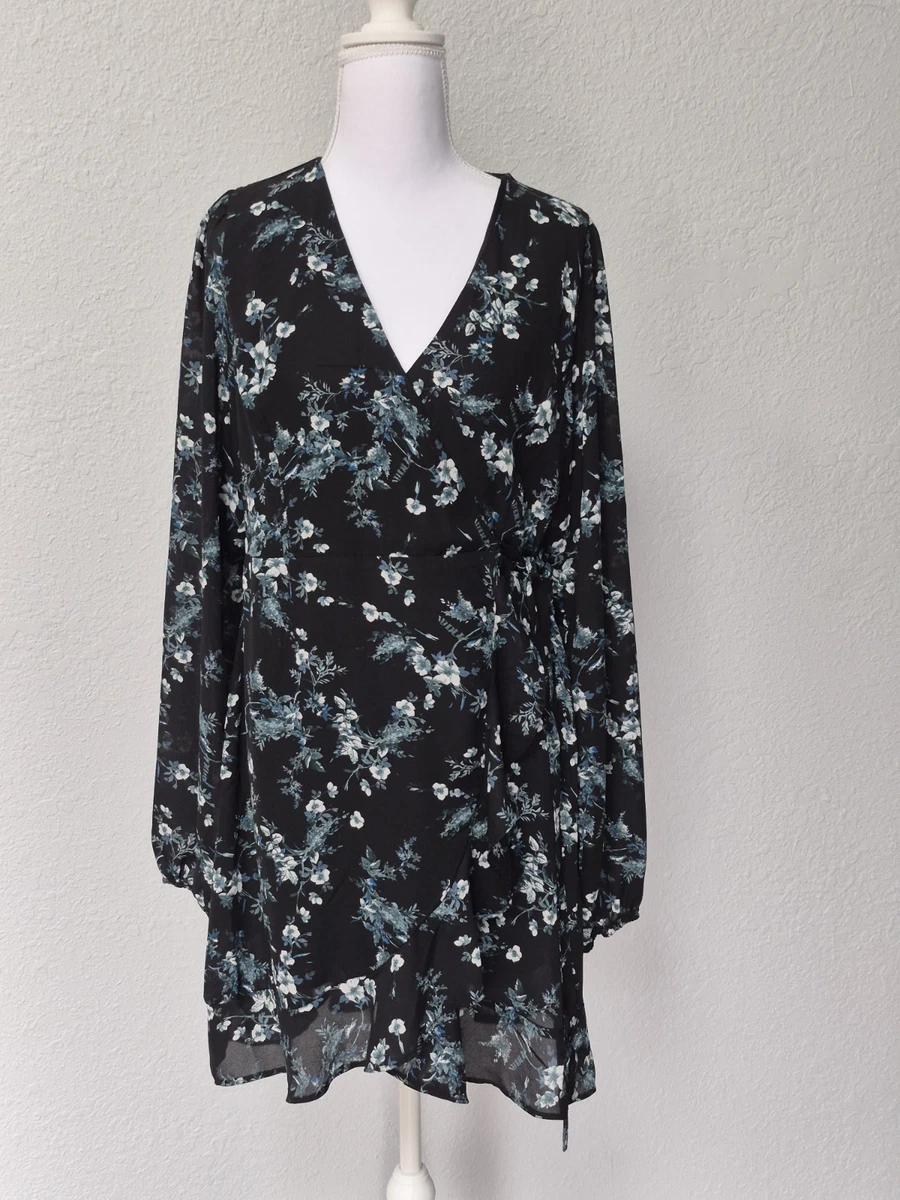 knee length dresses for ladies Francesca Full Sleeve Dress- Sale Noir Nottinghill Floral / XL