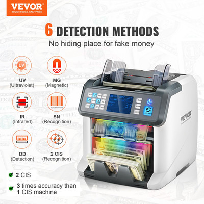 Money Counter Machine, Bill Counter with Mixed Denomination, Printer Enabled
