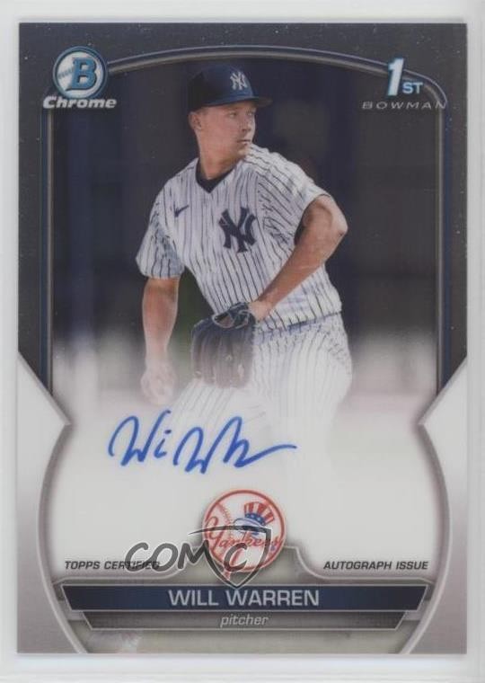 2023 Bowman Chrome Prospect Auto Will Warren #CPA-WW Auto 15t1
