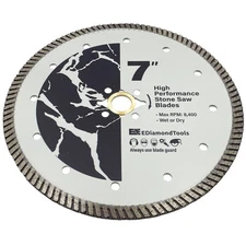 High Performance Stone Saw Blade, 8mm Segment Height, Wet/Dry, 7/8"-5/8" Arbor