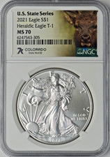 2021 T1 American Silver Eagle - 7K Colorado - NGC MS70 - ✪COINGIANTS✪