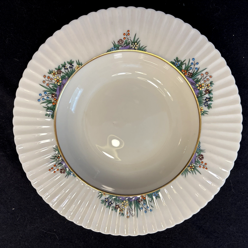 Set Of 4 Lenox Rutledge Fine Bone China Floral 8 1/2” Wide Rim Soup Bowls Mint - Picture 3 of 4
