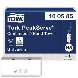 3 X Tork Peakserve Continuous White Paper Hand Towel Universal 100585 H5 1 Ply
