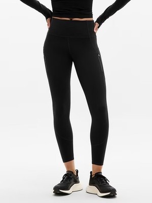 ATHLETA Rainier High Rise Legging M Medium |  Black tight #487745 NWT
