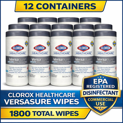 Clorox VersaSure Disinfectant Wipes 1800 Total Wipes 12 Pack 31758
