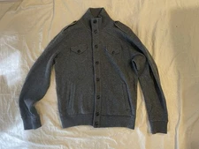 Woolrich Men’s Button Up Jacket Size Large Gray Wool Blend Pockets Collared