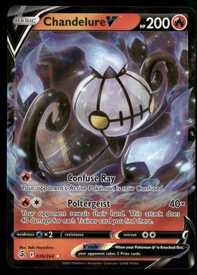 Chandelure V SWSH08: Fusion Strike 039/264 Pokemon TCG