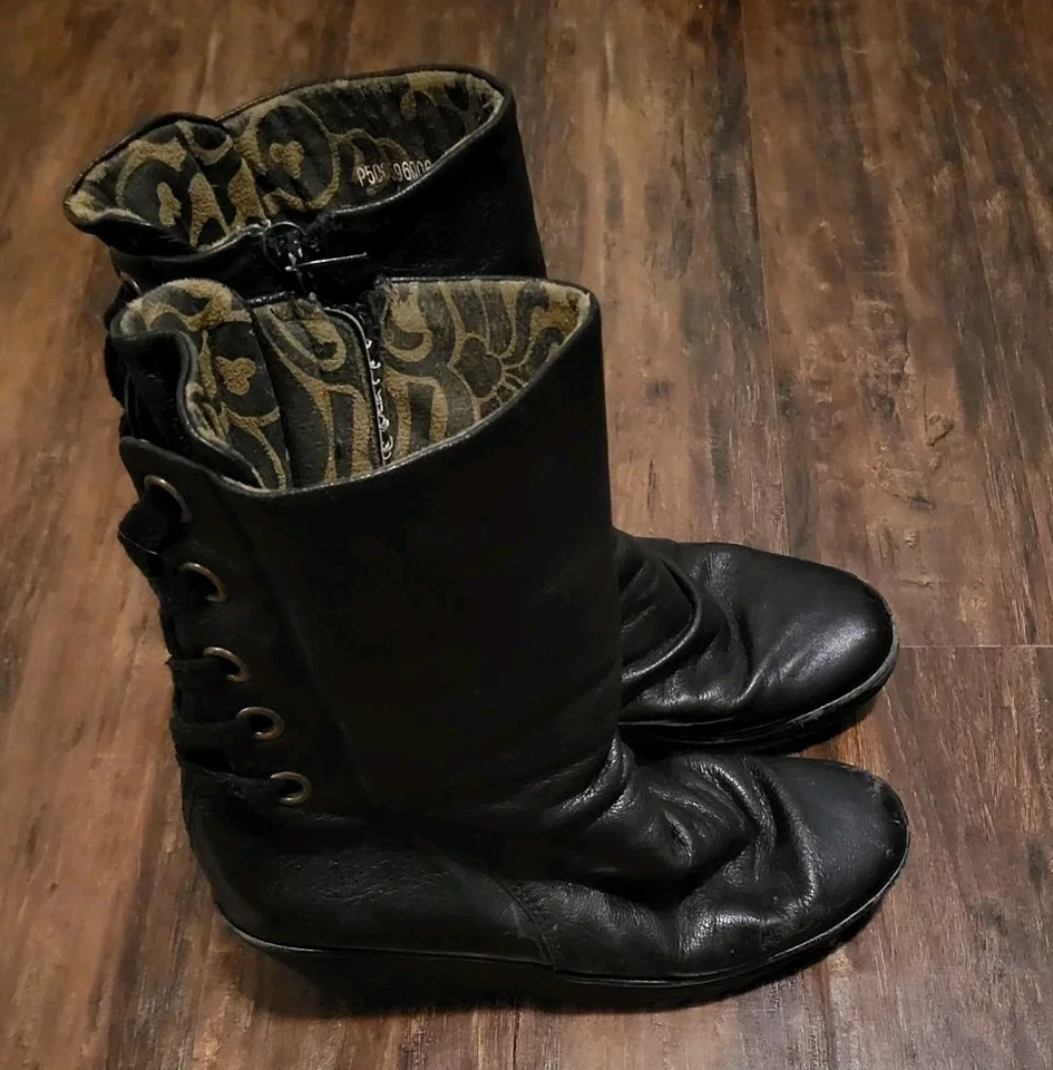 Fly London Mujer Medio Tobillo Negro Cuero Cremallera Botas Talla 41 Talla 10 Foto 3 de 4